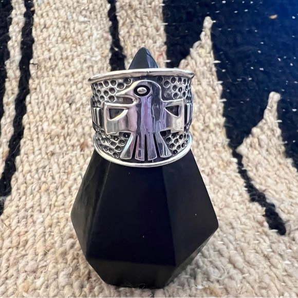 ❤️ Cigar Band Sterling Navajo Southwestern Thunderbird Ring Unisex Sz 10.75 8.4G - Picture 16 of 16